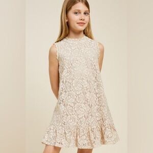 Hayden Dresses Hayden Lace Nude Tan Swing Dress Size: XL